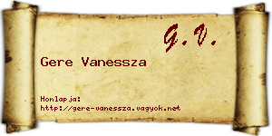 Gere Vanessza névjegykártya